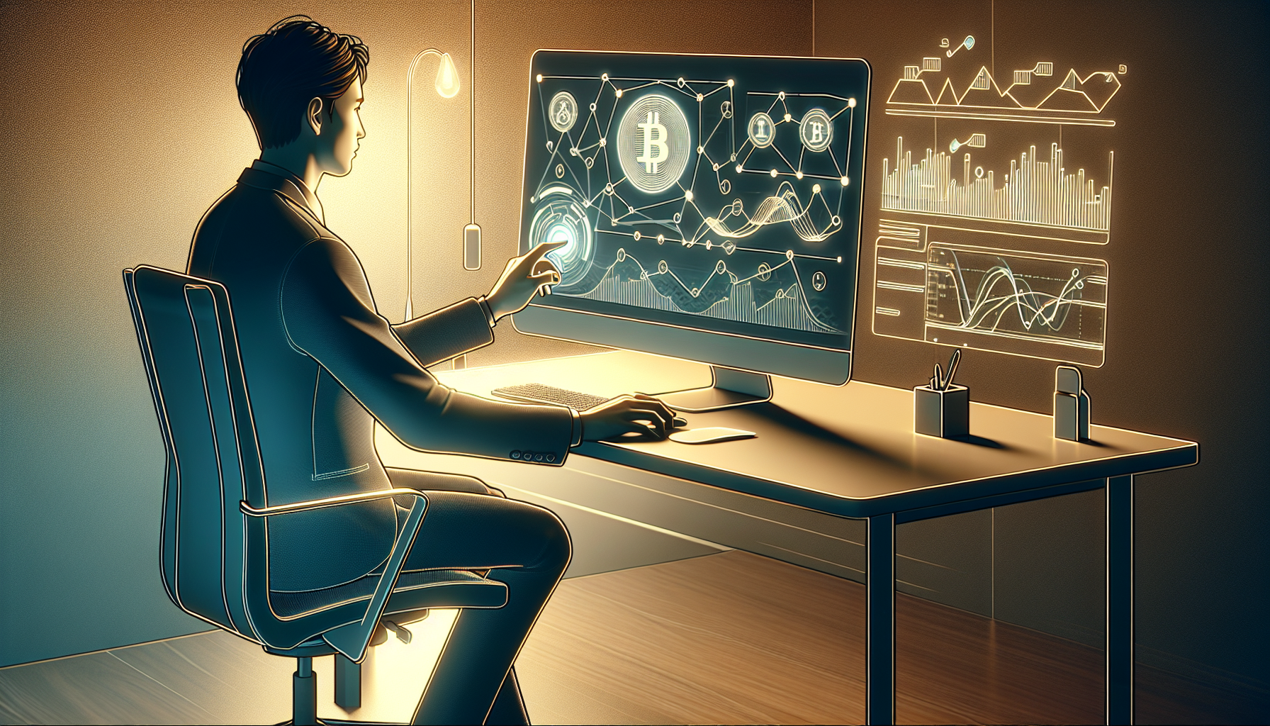 Illustration of a person depositing funds to a cryptocurrency exchange from a TD Bank account