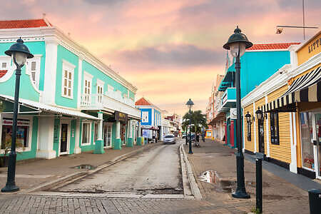 Main commerical street in Bonaire 