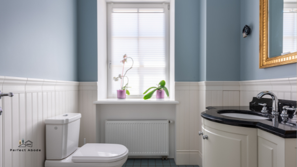 plumbing fixtures wall space guest bathrooms feels freash airy feel cabinet doors