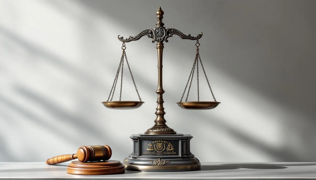 The image features a pair of scales of justice alongside a gavel, symbolizing the legal concepts of fairness and authority in the courtroom. This representation is often associated with wrongful death lawsuits, where family members seek justice and financial compensation for the loss of a loved one due to negligence.