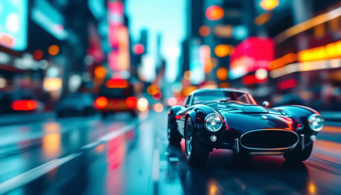 A classic car with a blurred background, representing the topic of classic car insurance costs.