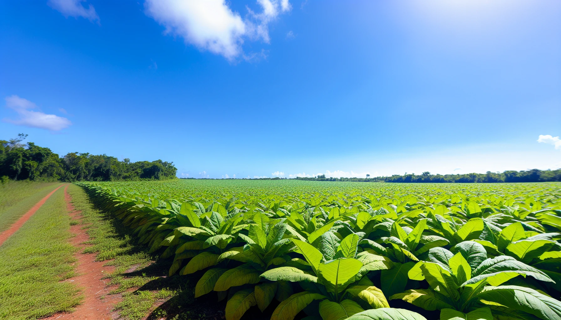 A photo of a tobacco field at the Plasencia plantation, celebrating the 151st harvest
