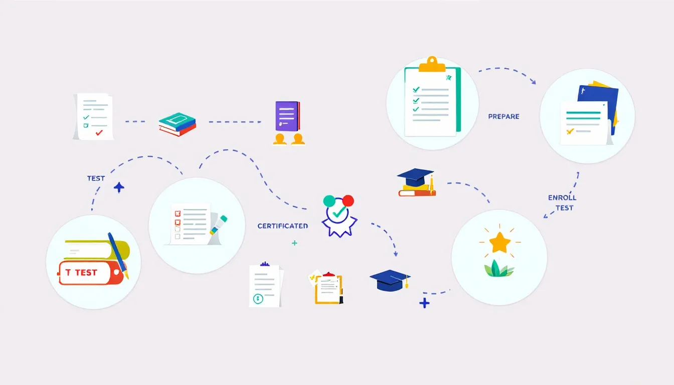 Un gráfico que ilustra el proceso de compra de un título B1 de inglés.