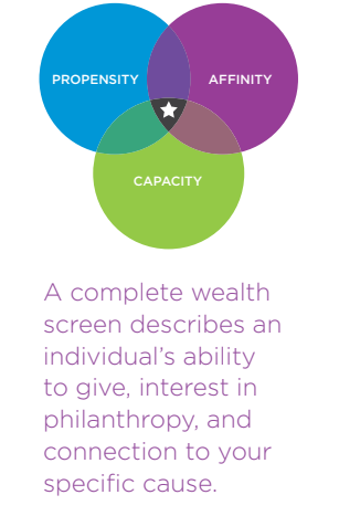 wealth screening mix: propensity, affinity, capacity