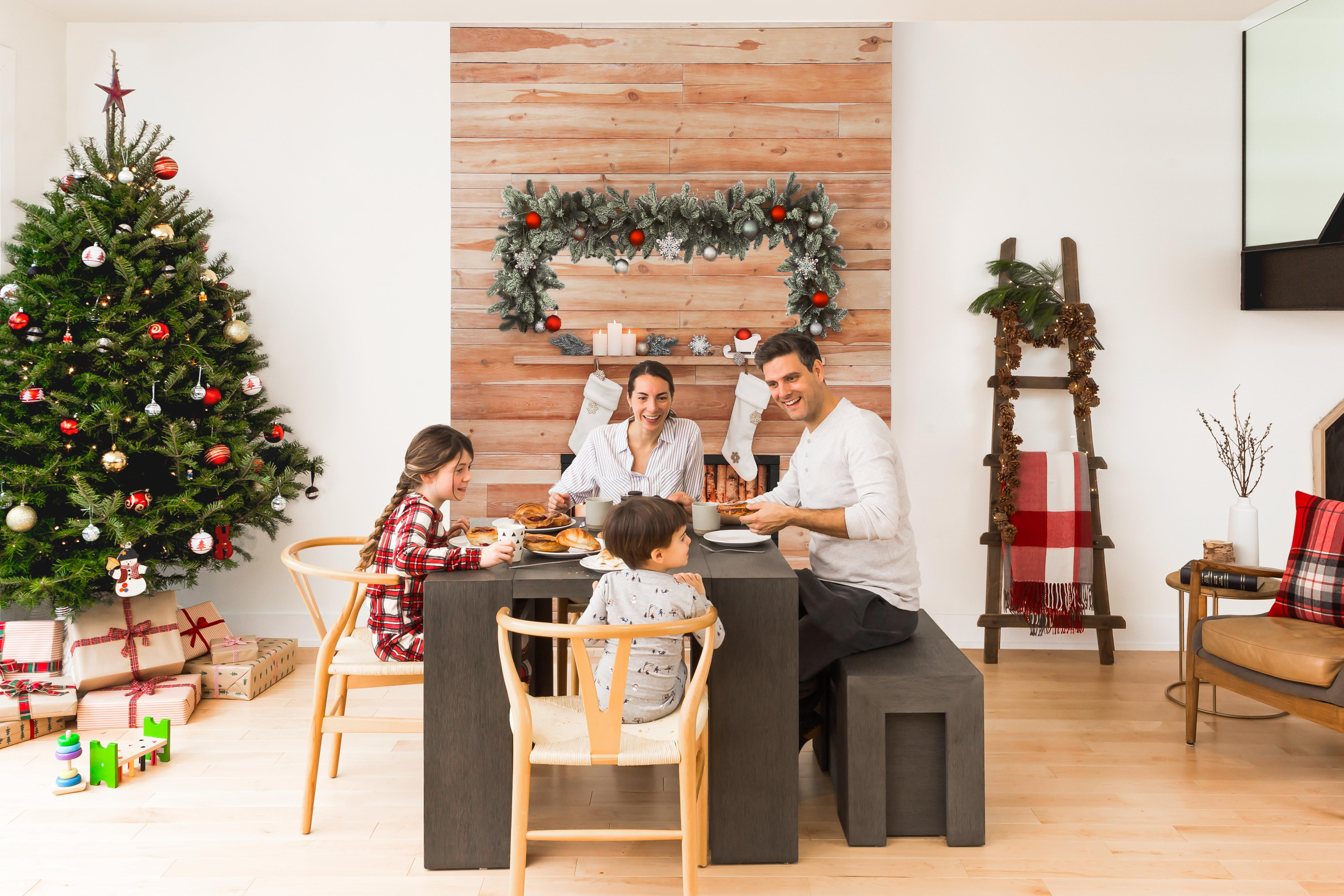 A family enjoying Christmas dinner