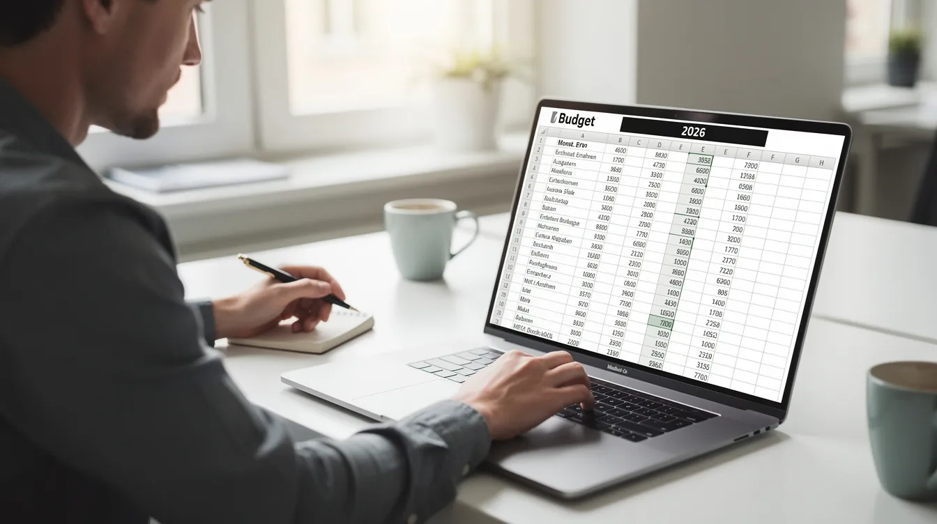 Excel: Datum von heute einfügen und mit der HEUTE-Funktion arbeiten 2 Eine Person arbeitet konzentriert an einem Laptop, auf dem eine Excel-Tabelle geöffnet ist. Der Bildschirm zeigt eine Zelle mit dem aktuellen Datum, während der Cursor über die Spalte A bewegt wird, um Daten zu bearbeiten.