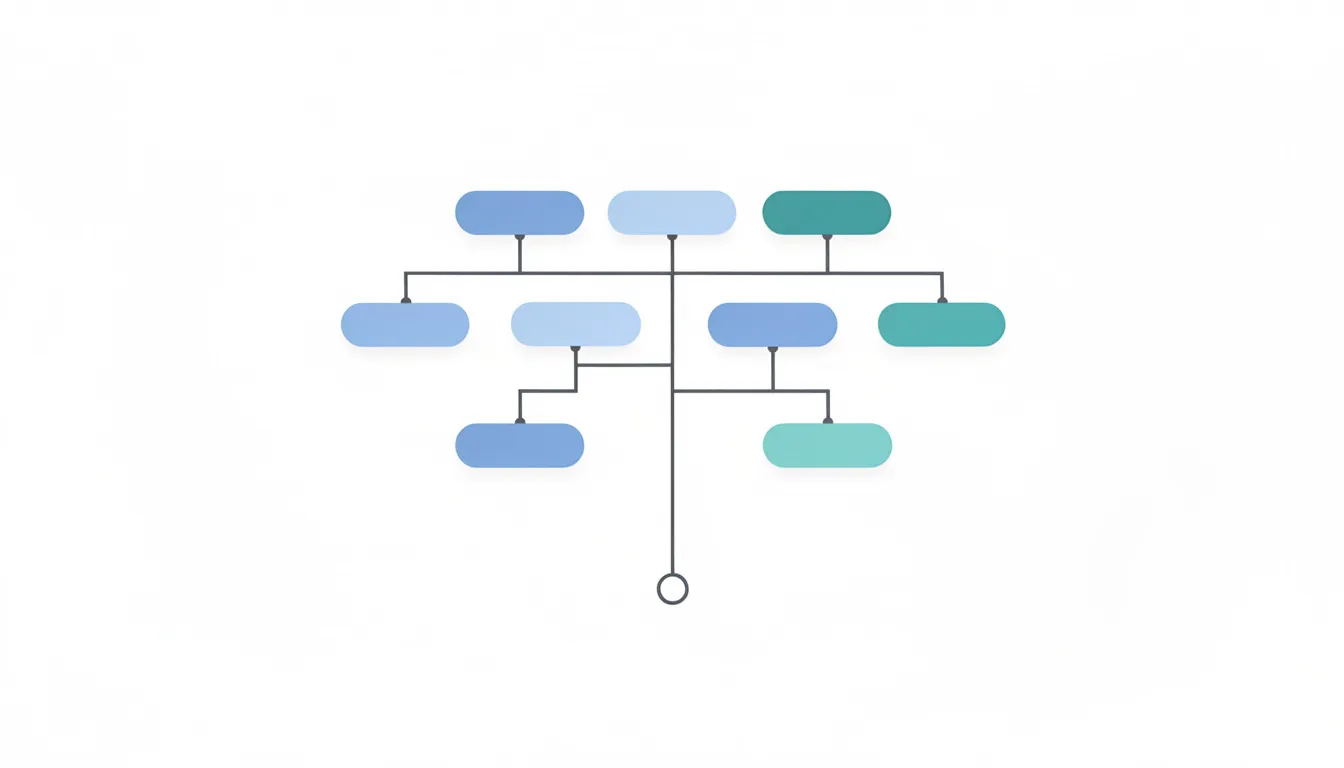 The image depicts an abstract tree structure with interconnected nodes that represent a widget hierarchy, illustrating the organization of widgets in a Flutter app. This visual representation highlights the relationship between stateful and stateless widgets, emphasizing the importance of efficient performance monitoring and optimization to create high-performance applications.