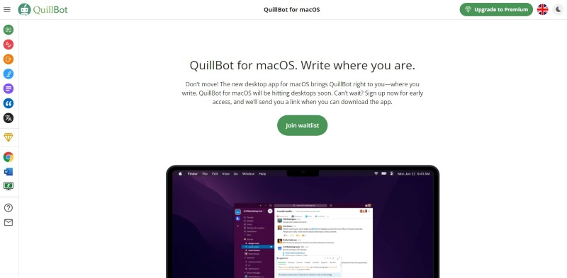 screenshot of quillbot ai for macOS