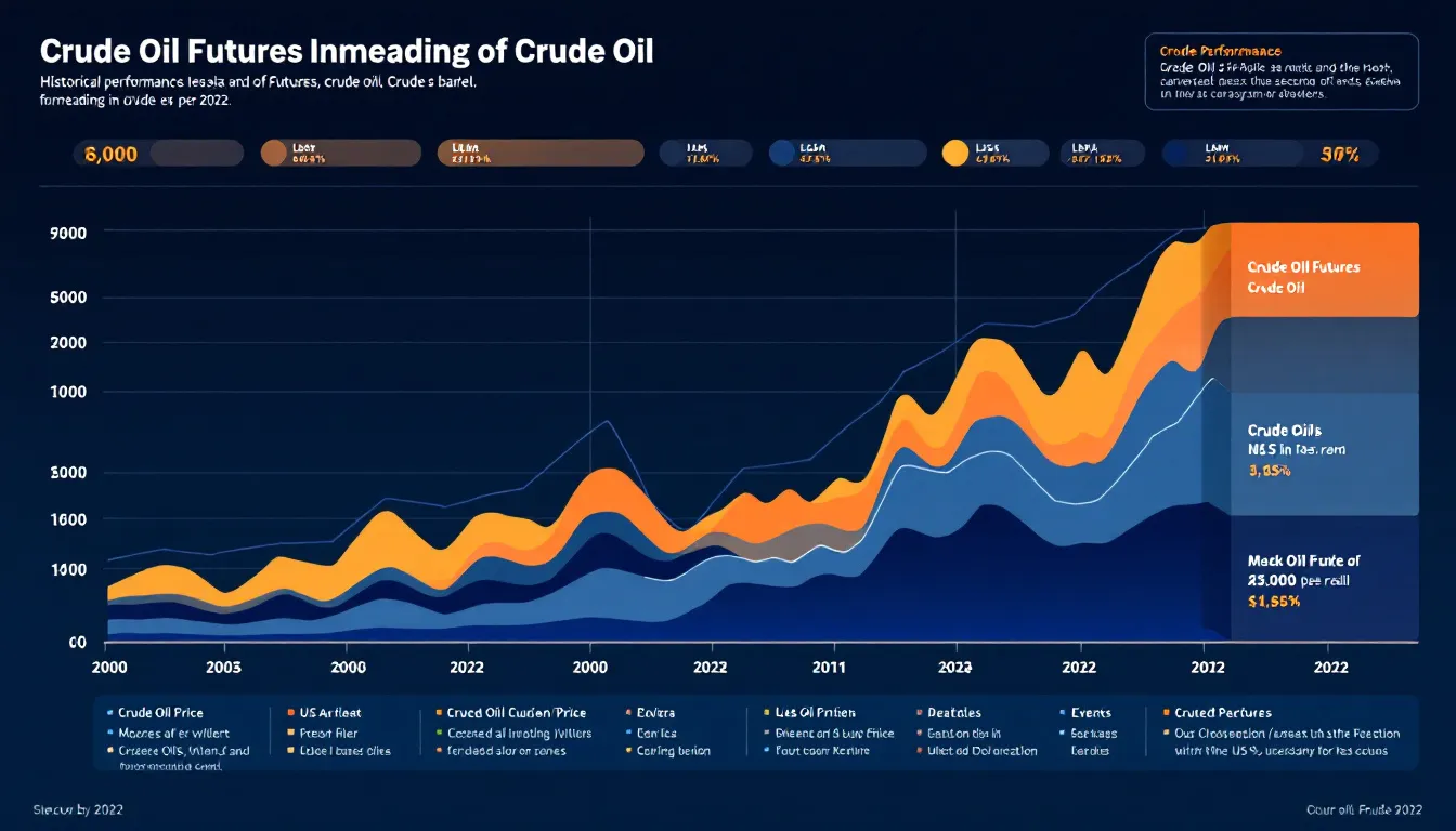 A historical performance graph of crude oil futures, illustrating trends and changes over time.