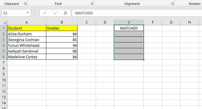 Make a helper column where you want to compare the data that matched.