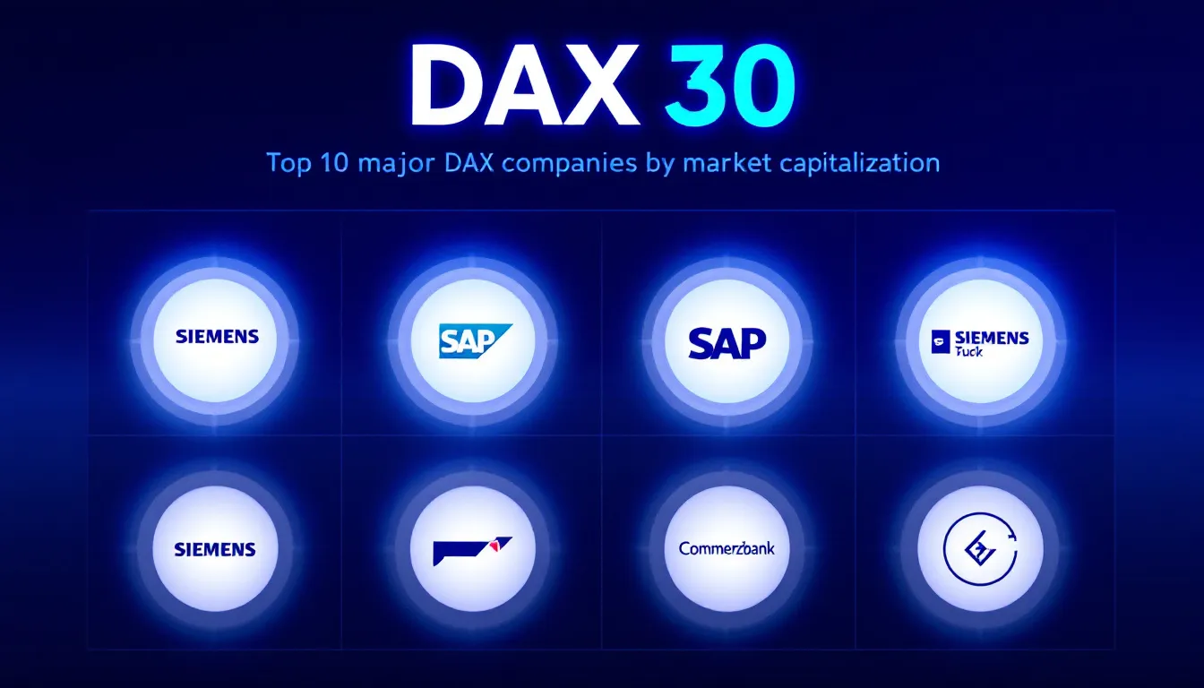 Major DAX companies by market capitalization, highlighting key players.