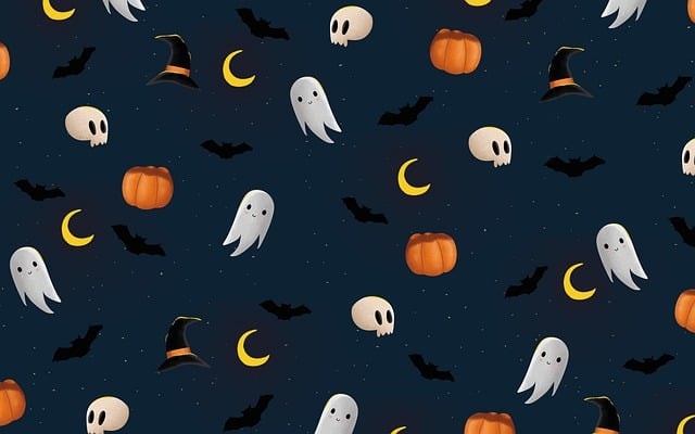 halloween, ghost, pumpkin, halloween background, bat, skull, spooky, creepy, pattern, background, wallpaper