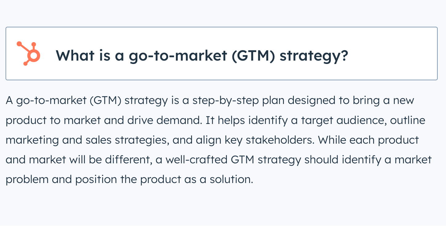 Definition of go to market strategy