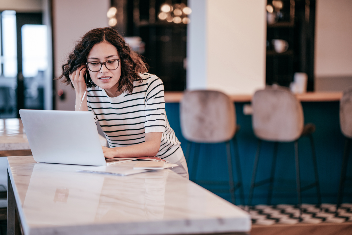 A quiet team member on a video call.
