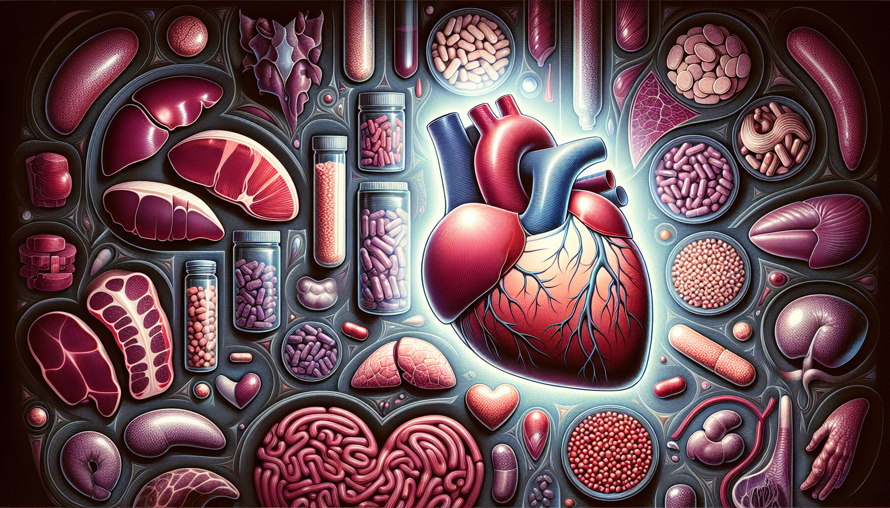 Illustration of beef organ supplements