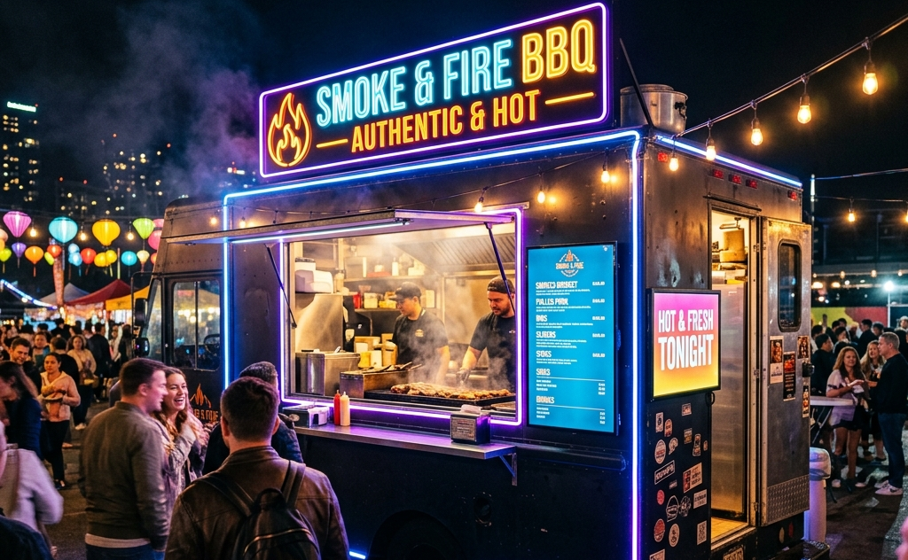 What Are the Top 10 Food Truck Signage Ideas for 2026? 4 enhanced lighting effects