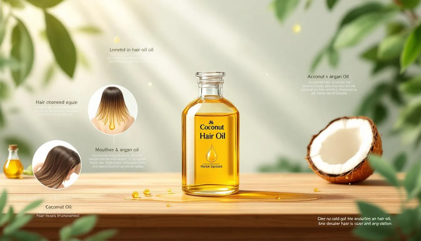 Ein Fläschchen Haaröl, das auf einem Tisch steht. Es zeigt die Vorteile von Haaröl und wie es funktioniert.