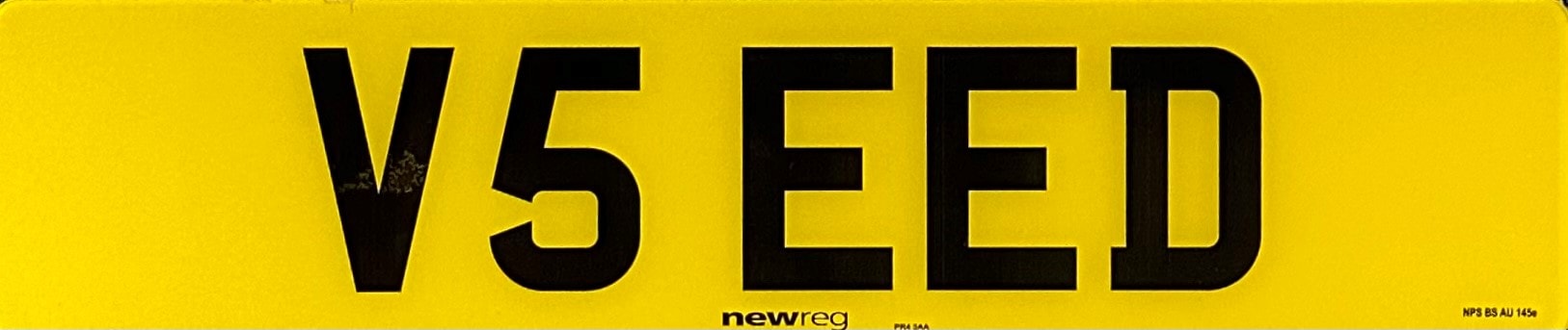 V5 EED number plate
