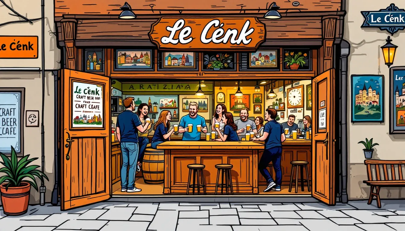 Le Šenk Craft Beer Café, et hyggeligt sted i Bratislava for craftøl entusiaster.