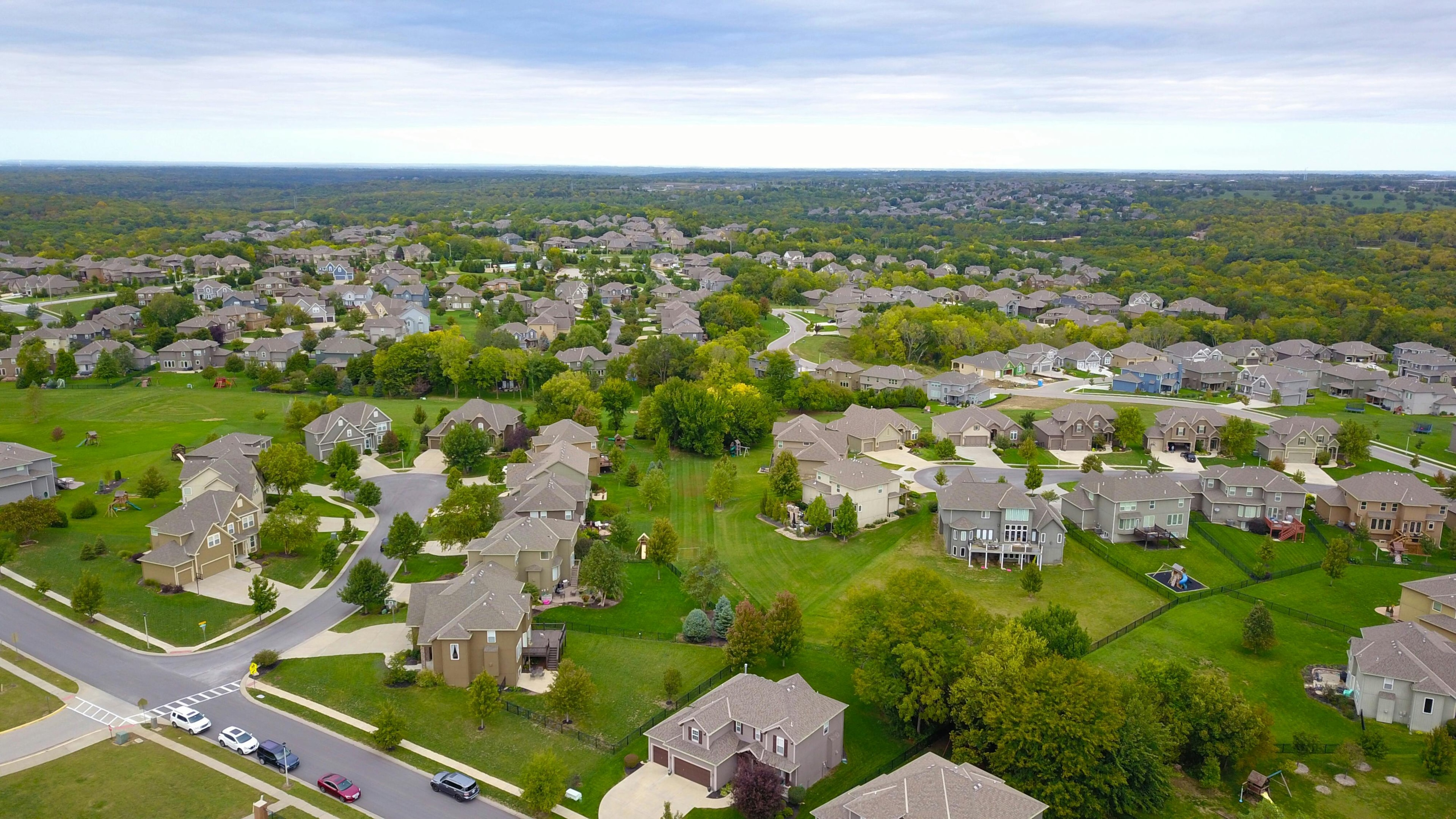 Neighborhood of single family homes. 