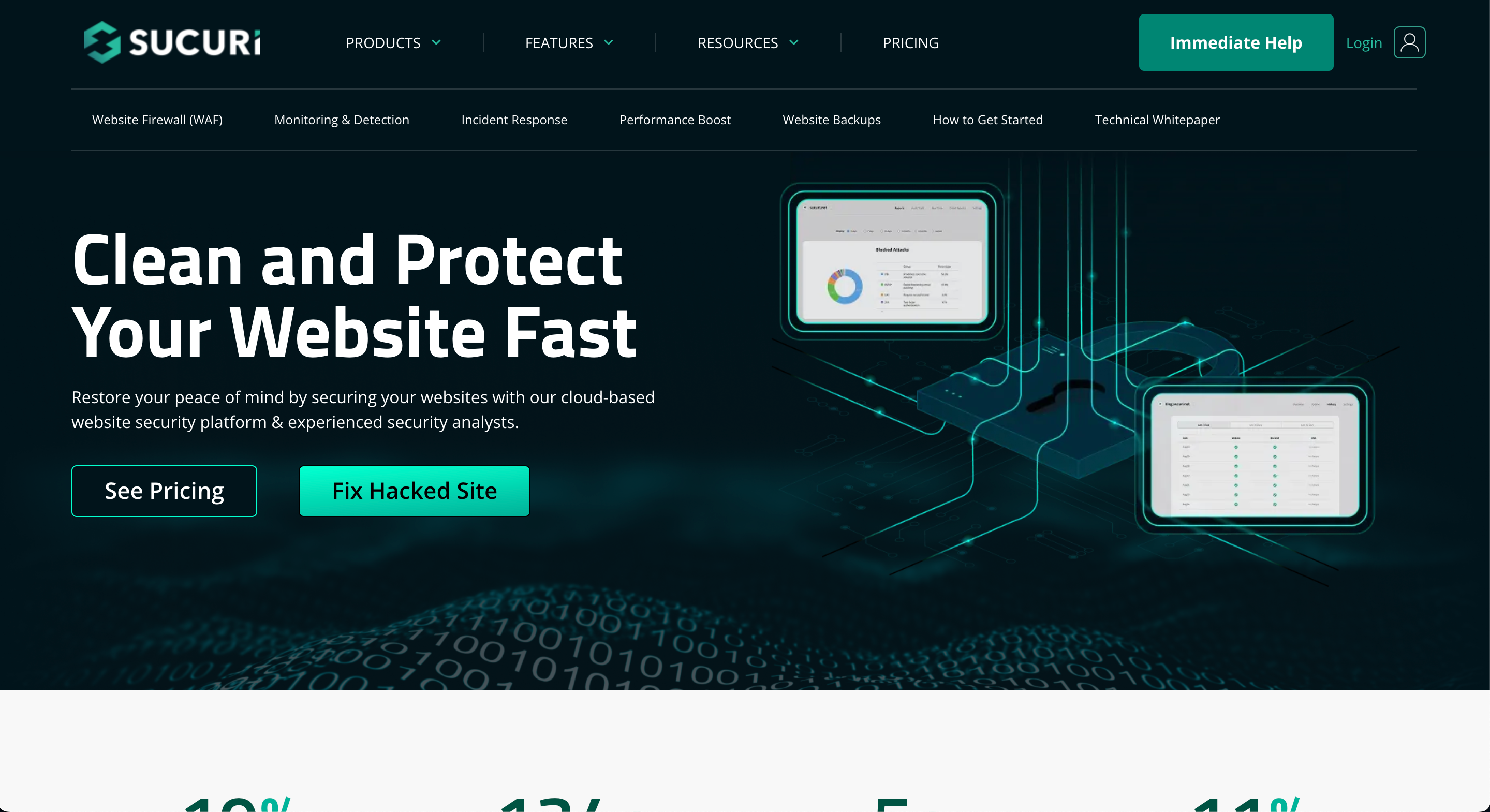 Screenshot der Sucuri Website