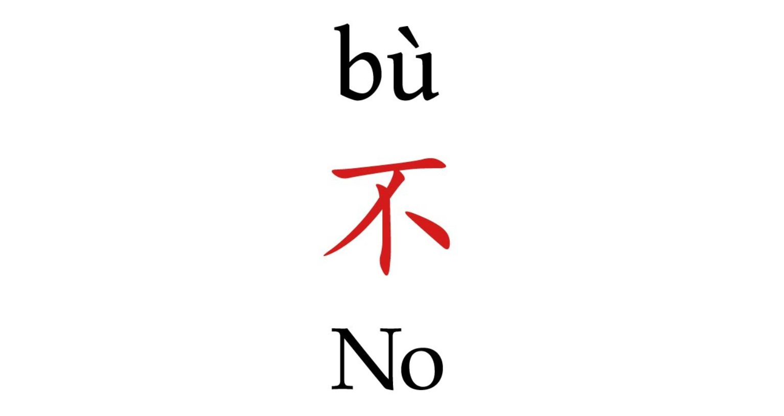 bù 不 No