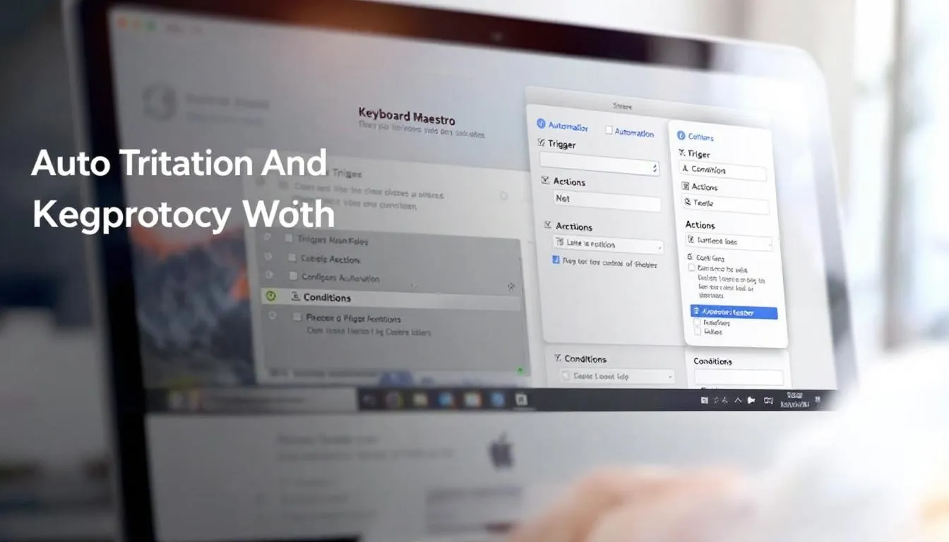 Une interface de Keyboard Maestro sur un Mac, illustrant les options d'automatisation.