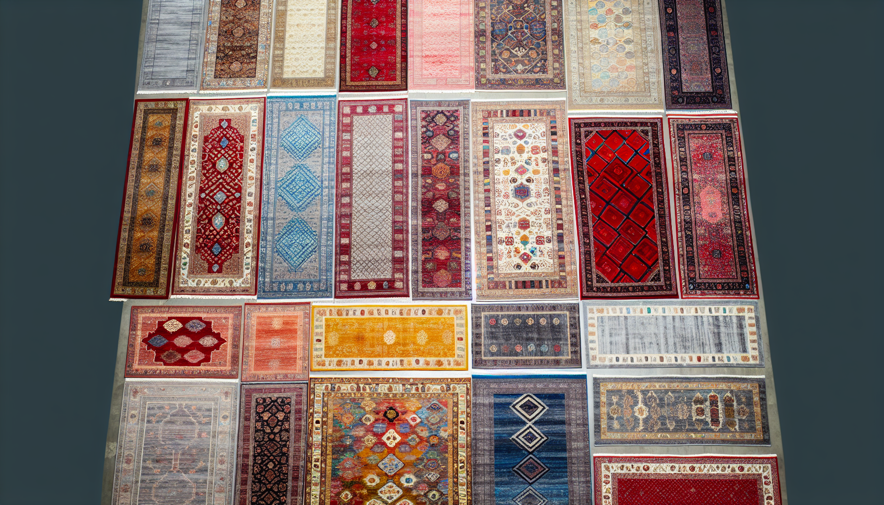 Various runner rugs in different styles and colors