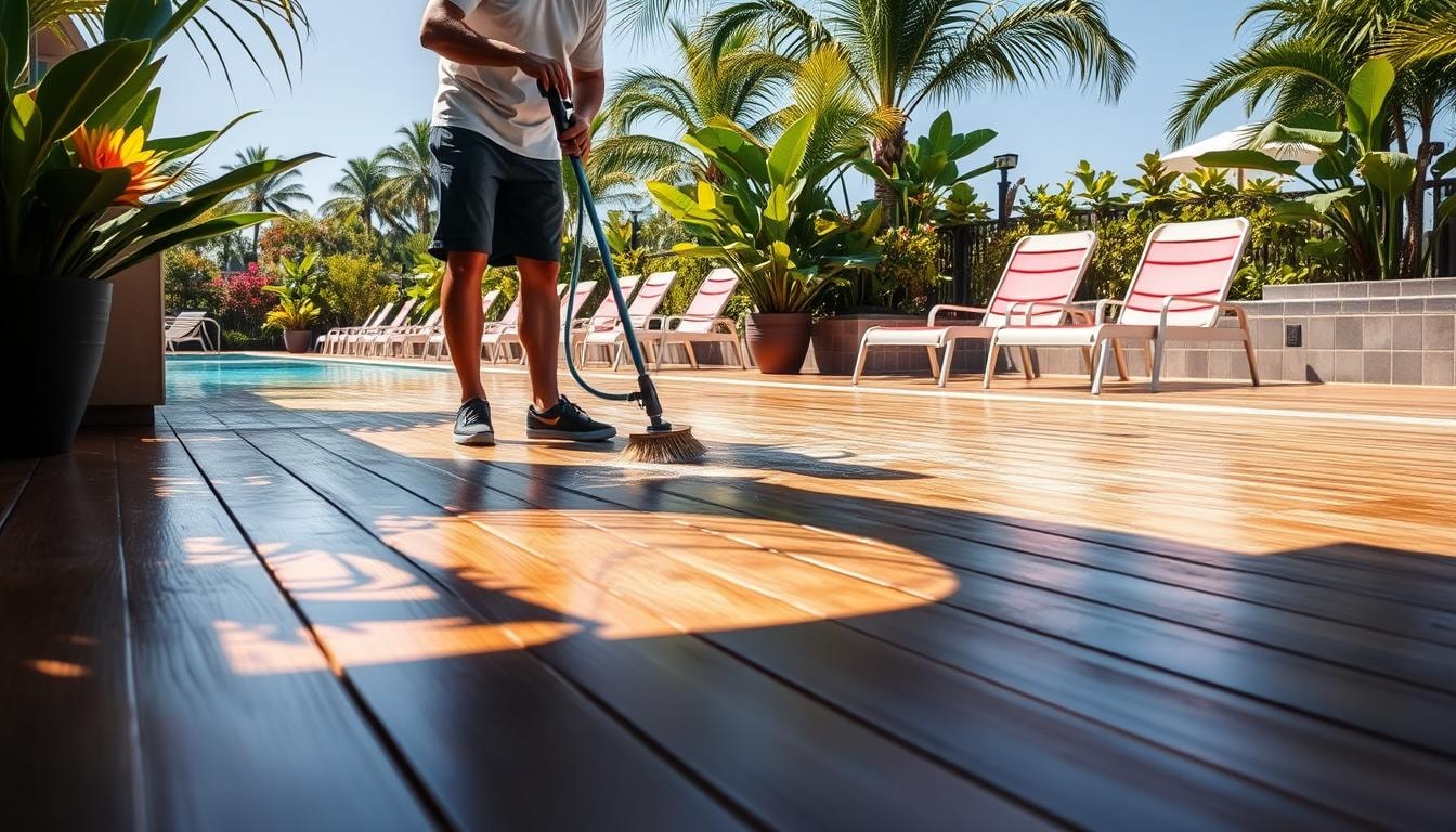 maintaining pool deck