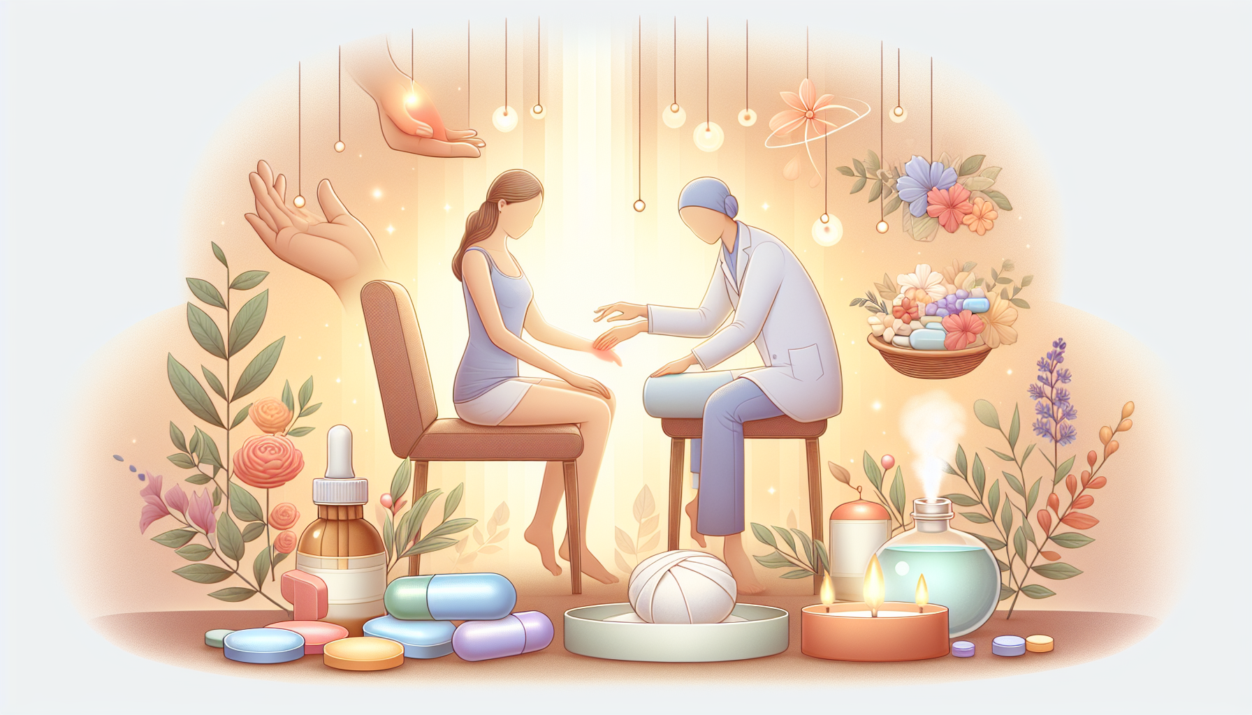 Illustration highlighting pain management techniques in wound care.