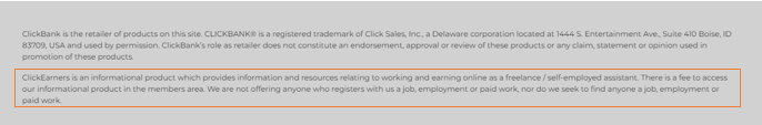 ClickEarners Disclaimer