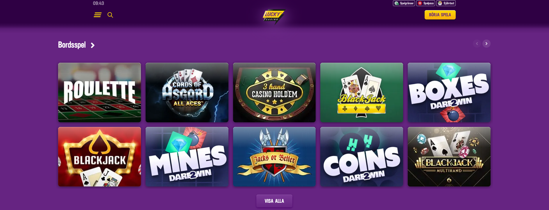 lucky casino bordssspel