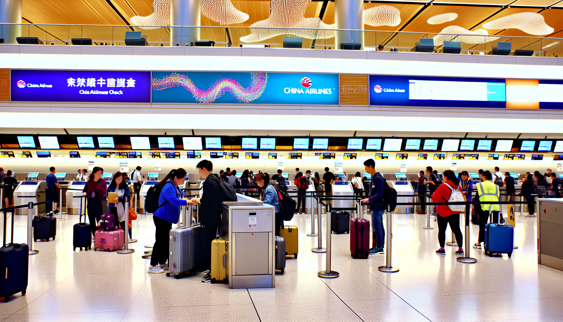 China Airlines check-in counters at JFK Airport