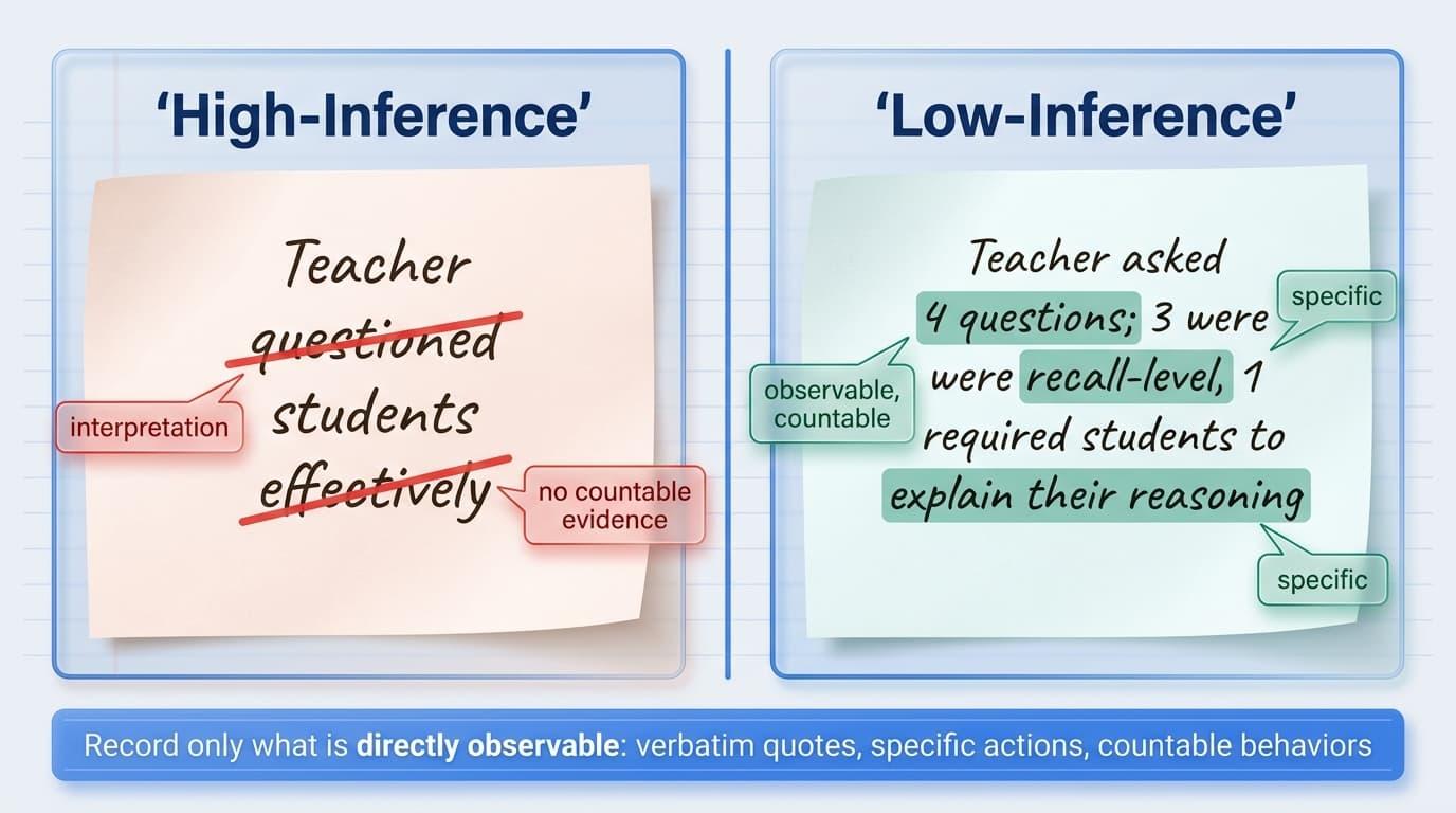 What Low-Inference Note-Taking Looks Like in Practice