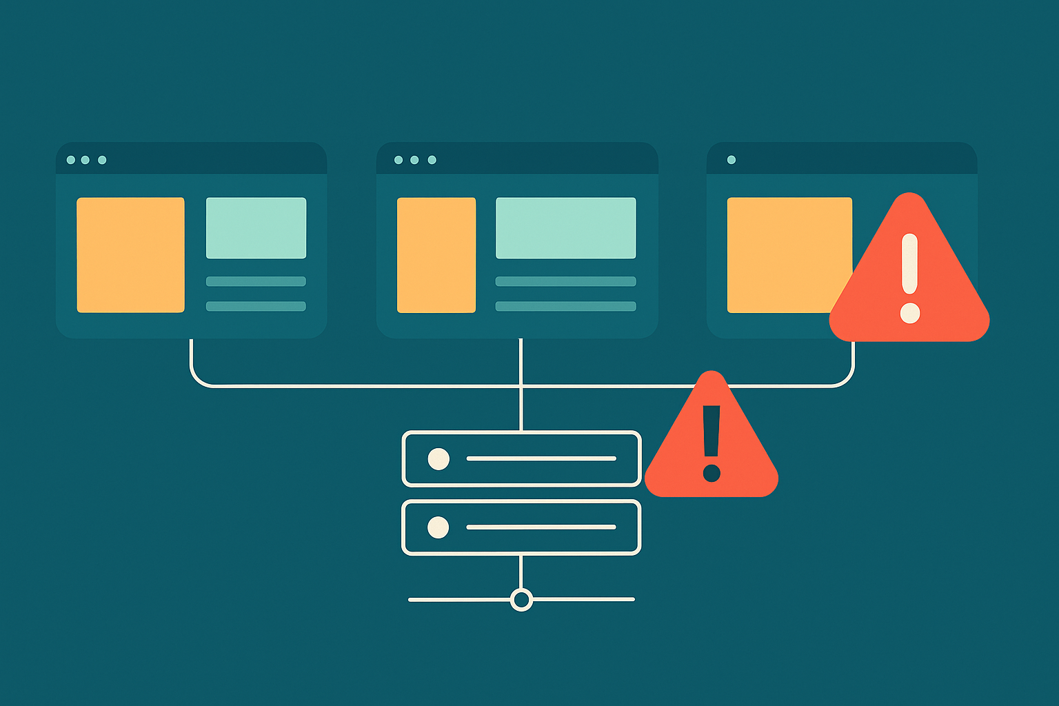 Grafik, die die Nachteile von Shared Hosting zeigt