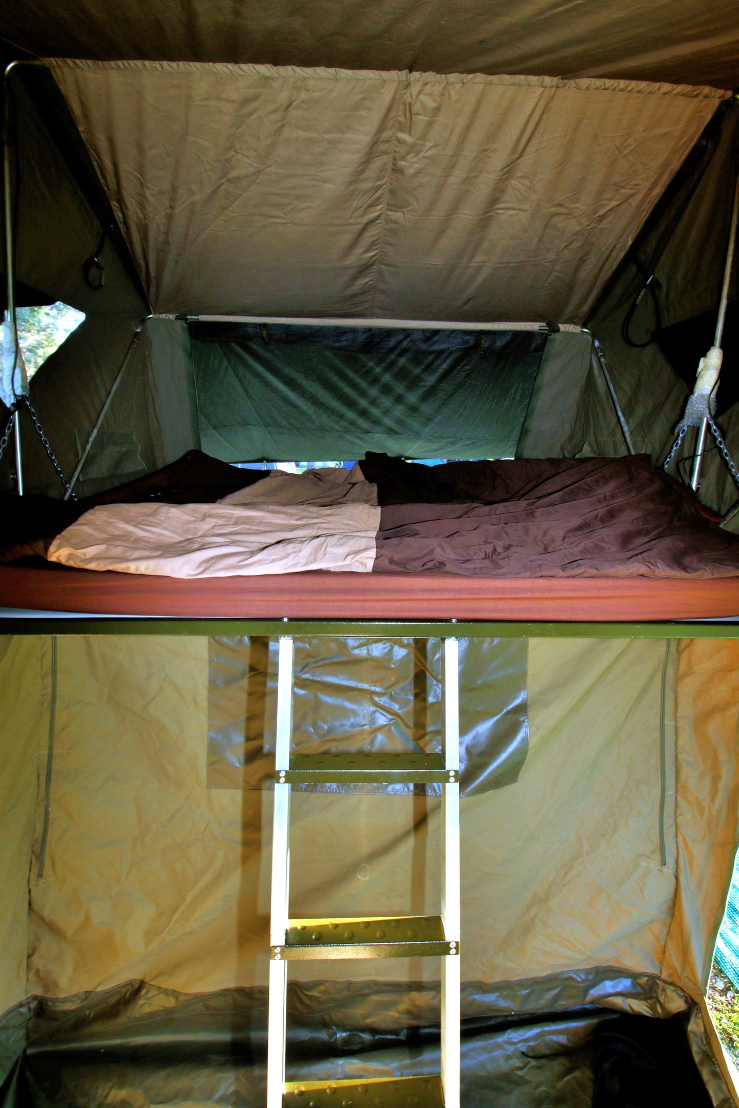 You will be content sleeping in the king size bed.