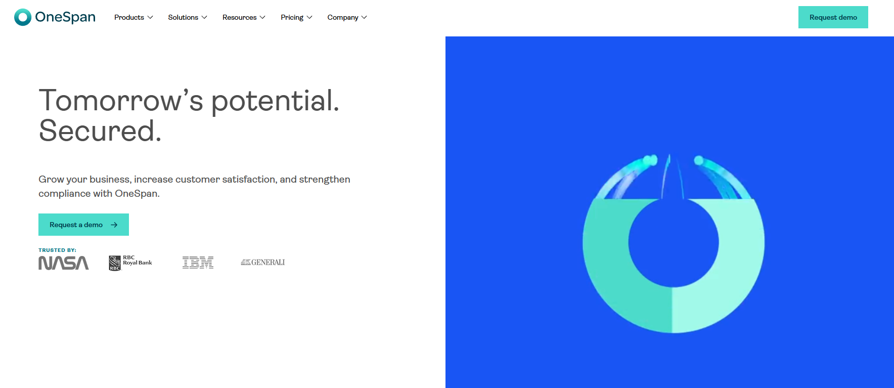 Screenshot van de website OneSpan Sign