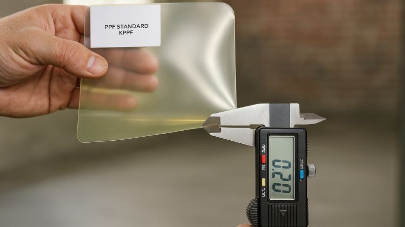 Thickness testing of a PPF with digital vernier calliper