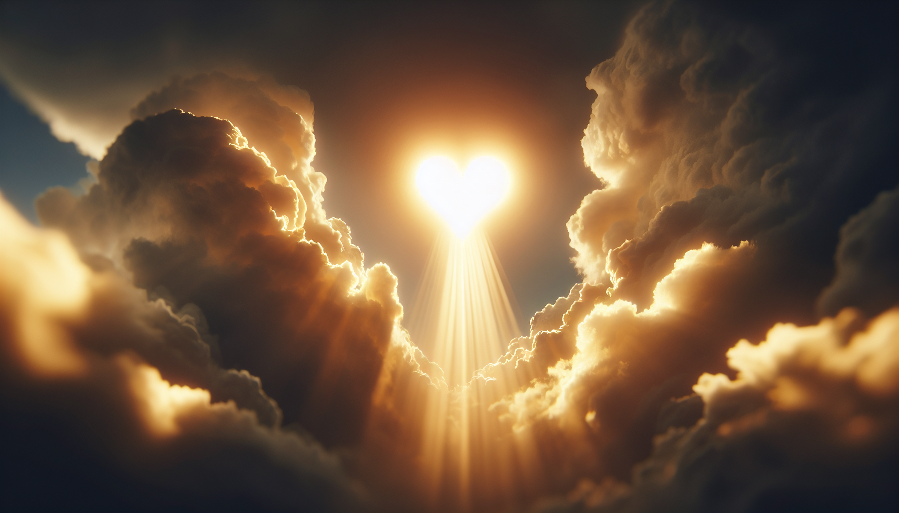 Divine light shining through clouds