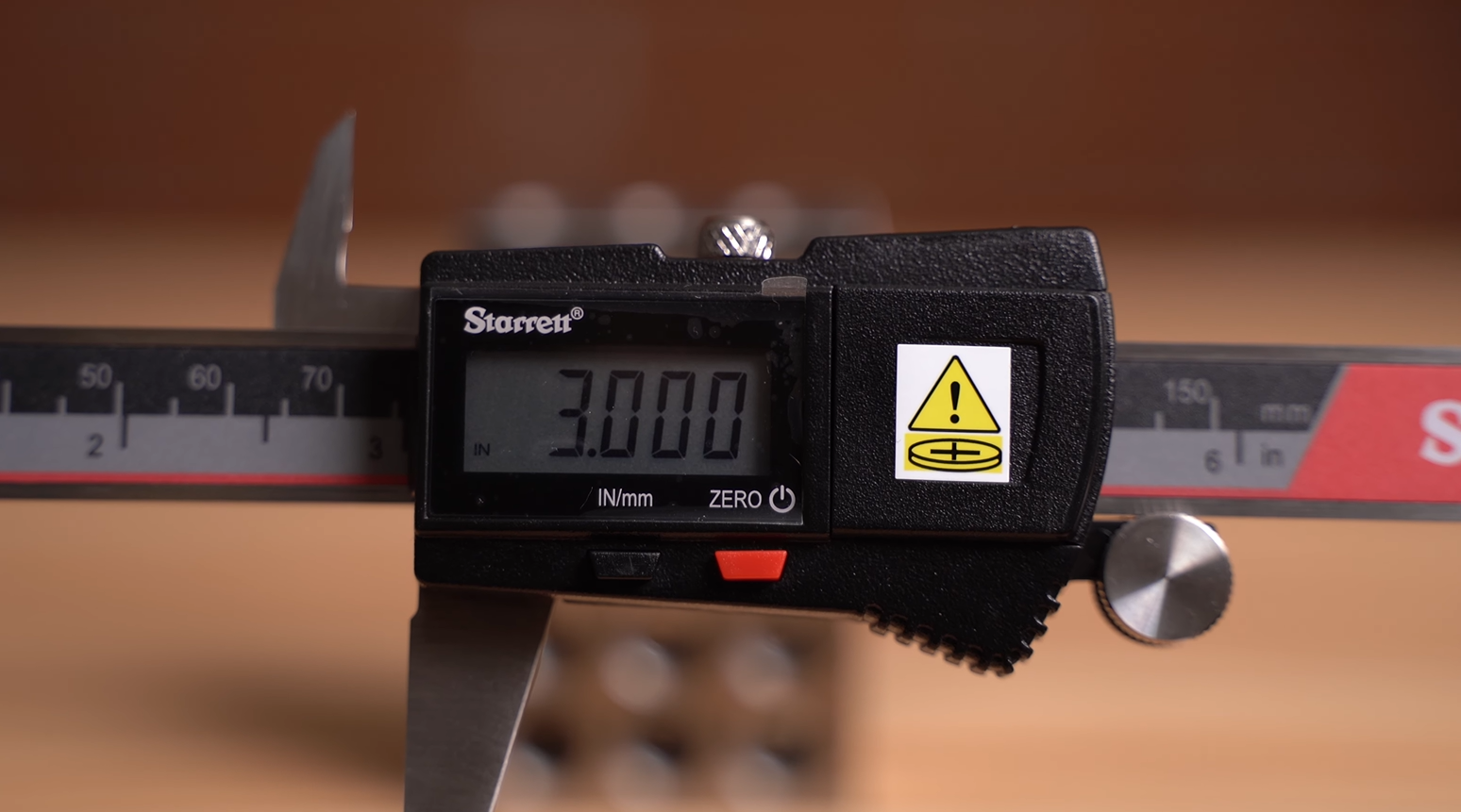 using Starrett caliper to measure depth accuracy
