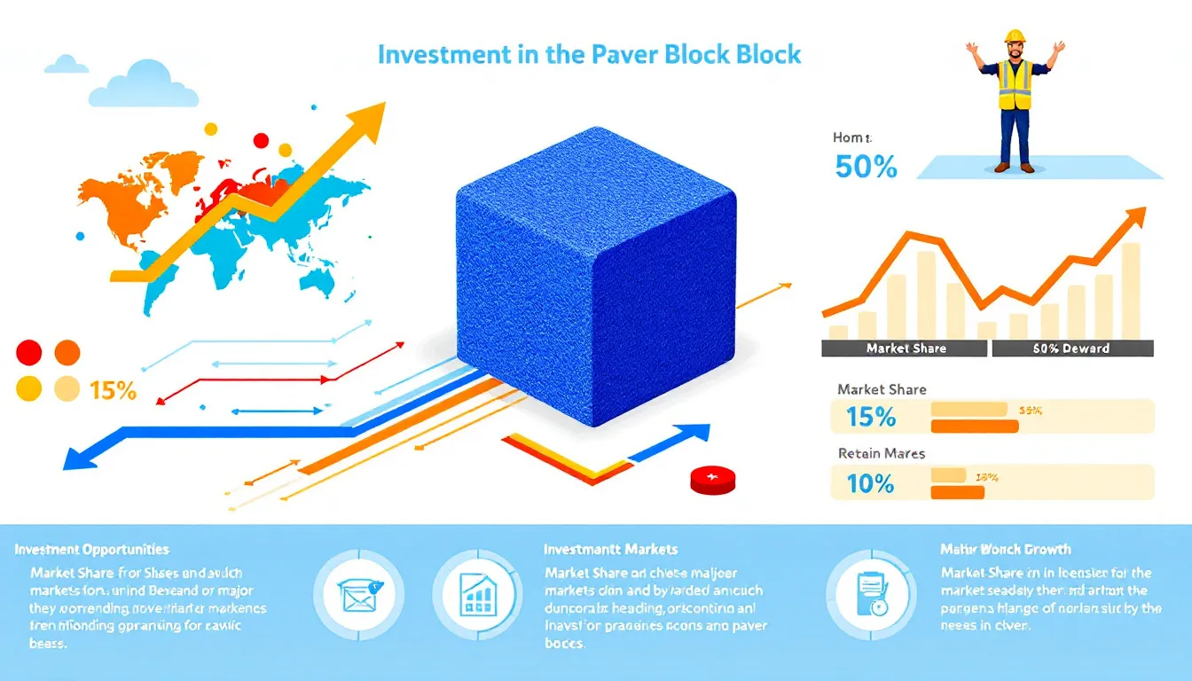 An infographic showcasing investment opportunities in the paver block market.
