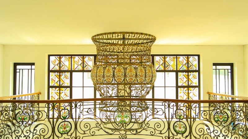 Height of the chandelier from the surface, critical for sizing and interior design