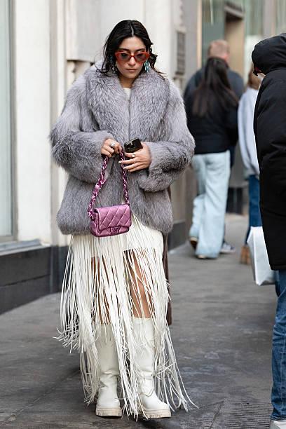 Fringe spotted on a guest at the 2026 New York Fashion Week.