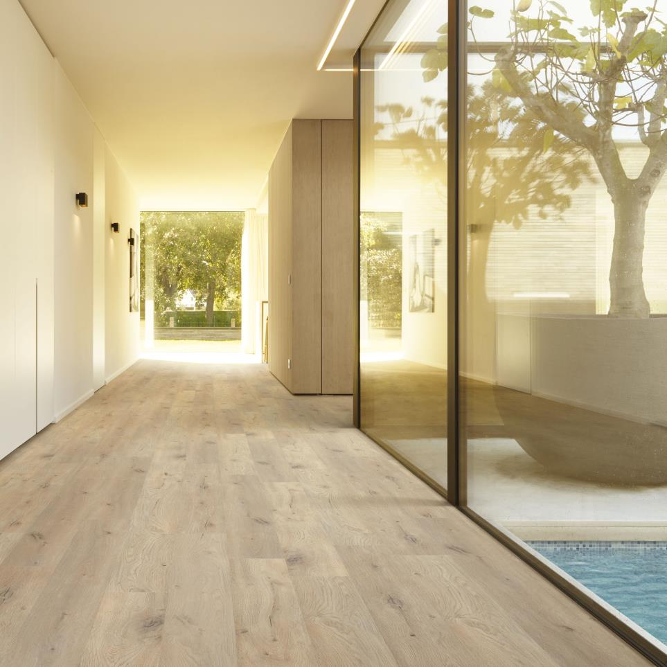 luxury vinyl floor in hotel hallway