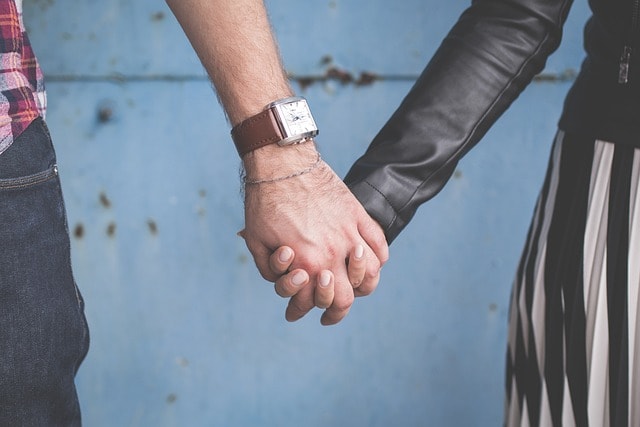 couple, holding hands, man