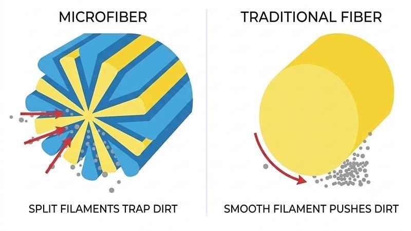 Microfiber Split Fiber Structure