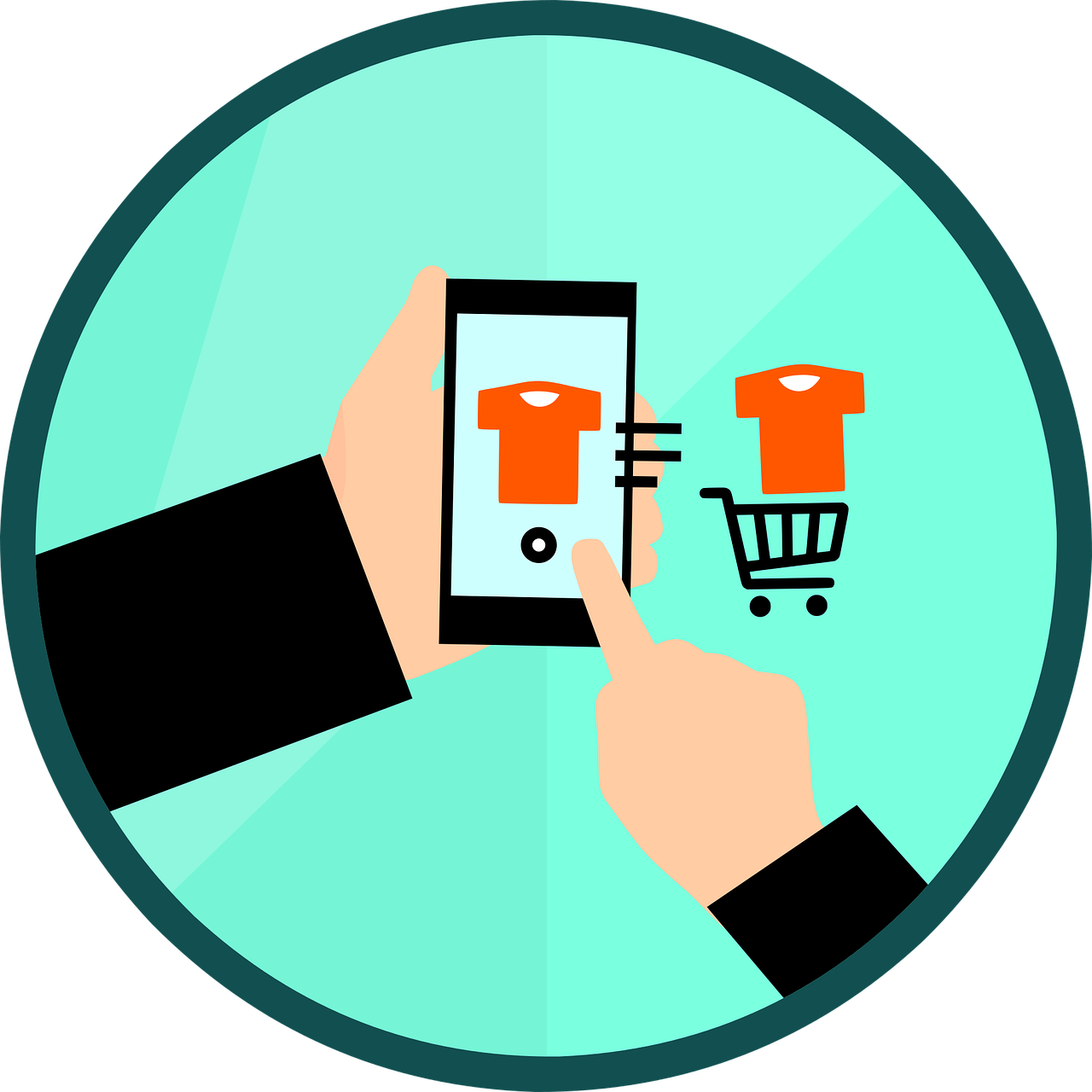 Image of shopping online right from a smartphone. Product Data Syndication makes it easy to get your products in front of the right people at the right time.