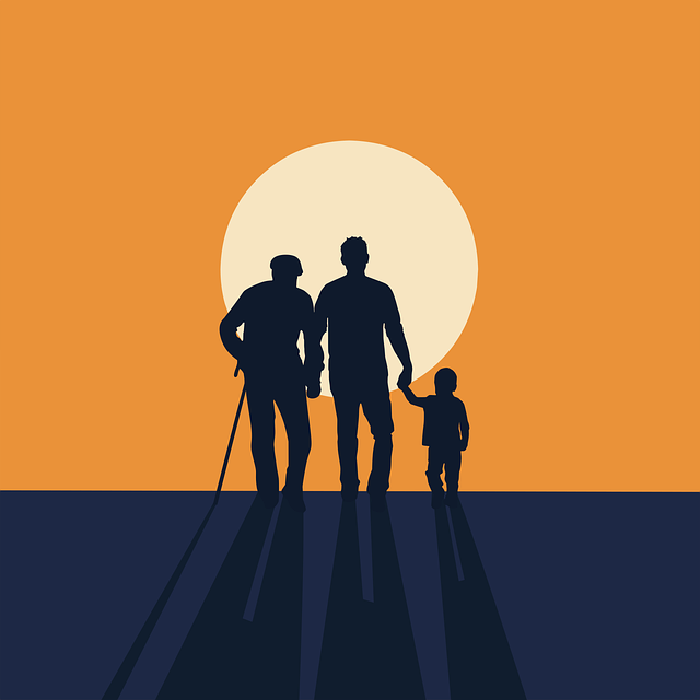 family, silhouette, care