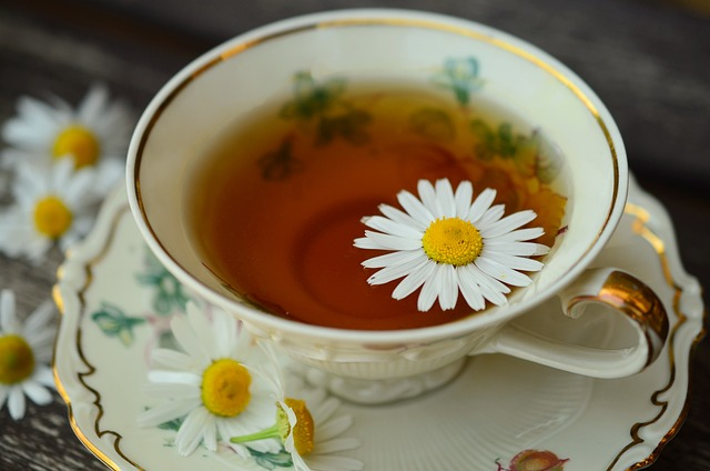 An image of a cup of chamomile tea. 
