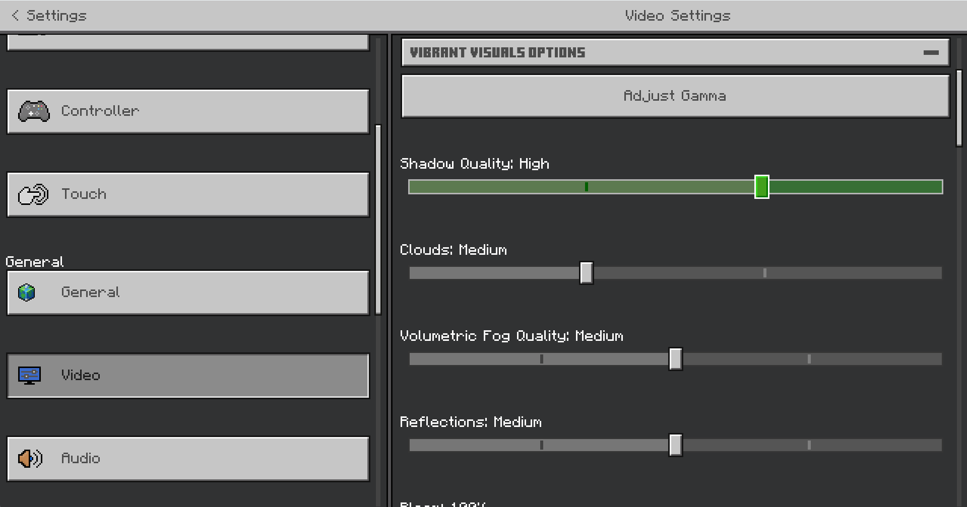 The Shadow Quality being changed in the settings. 